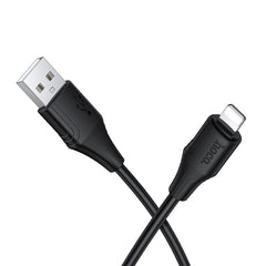 Silicone Cable USB A to Lightning Hoco 2,4A 1 m X124 black