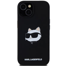 Заредете изображение във визуализатора на галерията – Karl Lagerfeld Silicone Choupette Head MagSafe Case for iPhone 15/14/13 - Black

