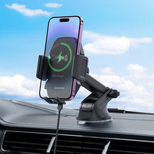 Заредете изображение във визуализатора на галерията – Borofone Car holder BH214 Adelante with induction charging to dashboard black

