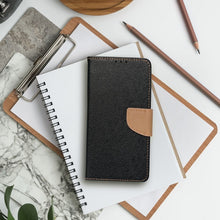 Заредете изображение във визуализатора на галерията – FANCY Book case for IPHONE 17 Pro black / gold
