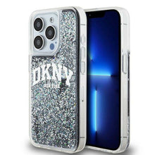 Заредете изображение във визуализатора на галерията – DKNY case for IPHONE 13 Pro DKHCP13LLBNAEK (DKNY HC Liquid Glitters W/Arch Logo) black
