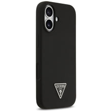 Заредете изображение във визуализатора на галерията – GUESS case for IPHONE 17 compatible with MagSafe GUHMP17SSCTRLMK (Silicone W/ Triangle Logo) black
