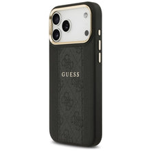 Заредете изображение във визуализатора на галерията – GUESS case for IPHONE 17 Pro Max compatible with MagSafe GUHMP17XPG4SEMCK (PU W/ 4G Stripe) black
