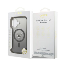 Заредете изображение във визуализатора на галерията – GUESS case for IPHONE 17 compatible with MagSafe GUHMP17SHGTMLCGK (IML Gradient W/ Triangle Logo) black
