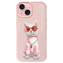 Заредете изображение във визуализатора на галерията – NIMMY case GLASSES COOL CAT for IPHONE 15 pink
