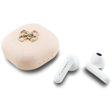 Wireless earphones TWS Guess 4G Metal Logo pink
