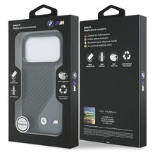 Заредете изображение във визуализатора на галерията – BMW case for IPHONE 17 Pro compatible with MagSafe BMHMP17L25PCCSCAK (PU Carbon Logo) anthracite

