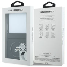 Заредете изображение във визуализатора на галерията – KARL LAGERFELD case for SAMSUNG GALAXY Z FLIP 8 compatible with MagSafe (Karl&amp;Choupette Saffiano Pins) black
