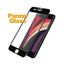 Заредете изображение във визуализатора на галерията – PanzerGlass E2E Super+ tempered glass with camera cover for iPhone 6 / 6s / 7 / 8 / SE 2020 / SE 2022 - with black frame

