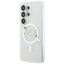 Заредете изображение във визуализатора на галерията – KARL LAGERFELD case for SAMSUNG S26 Ultra KLHMS26L5HKSCAH (Magnetic IML KC Script) transparent
