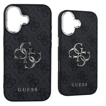 Заредете изображение във визуализатора на галерията – GUESS case for IPHONE 17 GUHCP17SP4G4SMCK (4G PU Leather Case with Big 4G and Classic Logo and Silver Metal Camera Frame) black
