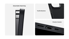 Заредете изображение във визуализатора на галерията – Benks Etui Magnetic Hybrid Armor Pro Kevlar Metal Frame 600D for Iphone 15 black
