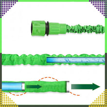 Заредете изображение във визуализатора на галерията – Flexible garden hose extensible with nozzle 2,5 - 7,5 m RC-K-1438 green
