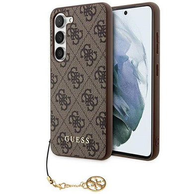 Оригинален гръб GUESS за SAMSUNG A55 GUHCSA55GF4GBR (PU 4G with Charm) кафяв