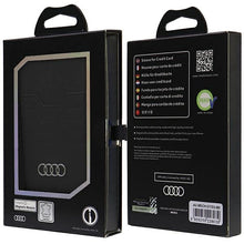 Заредете изображение във визуализатора на галерията – Audi Leather Wallet Card MagSafe magnetic with stand - black
