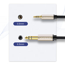 Заредете изображение във визуализатора на галерията – Ugreen AV127 10629 audio TRS cable mini jack 3.5mm / jack 6.35mm 3m - gray
