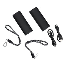 Заредете изображение във визуализатора на галерията – VEGER powerbank 2 x 5000 mAh with hand warmer 2,4A 2 pcs black and silver
