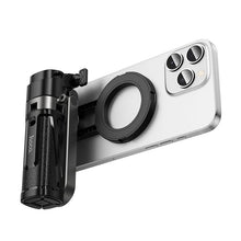 Заредете изображение във визуализатора на галерията – Live stand Hoco with magnetic and universal hilder with remote control K27 PRO czarny
