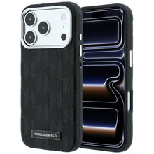 Заредете изображение във визуализатора на галерията – KARL LAGERFELD case for IPHONE 18 Pro/17 Pro compatible with MagSafe (Mono Resin Logo) black
