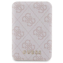 Заредете изображение във визуализатора на галерията – Guess 4G Metal Logo case set for iPhone 15 + 5000mAh MagSafe power bank - pink
