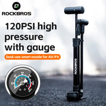 Заредете изображение във визуализатора на галерията – Rockbros 42310006001 bicycle pump with pressure gauge - black
