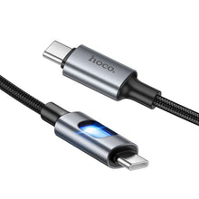 Заредете изображение във визуализатора на галерията – LED Cable USB C to USB C Hoco 3A 60W 1,2 m U144 black
