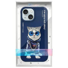 Заредете изображение във визуализатора на галерията – NIMMY case GLASSES COOL CAT for IPHONE 15 blue
