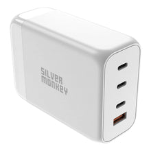 Заредете изображение във визуализатора на галерията – Silver Monkey SMA156 200W 3xUSB-C PD USB-A QC 3.0 GaN Charger with Detachable Power Cable - White

