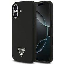 Заредете изображение във визуализатора на галерията – GUESS case for IPHONE 17 compatible with MagSafe GUHMP17SSCTRLMK (Silicone W/ Triangle Logo) black
