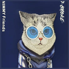 Заредете изображение във визуализатора на галерията – NIMMY case GLASSES COOL CAT for IPHONE 15 Pro blue
