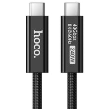 Заредете изображение във визуализатора на галерията – Cable USB C do USB C Hoco USB4 40Gbps/8K60Hz 5A 240W 2m US15 black
