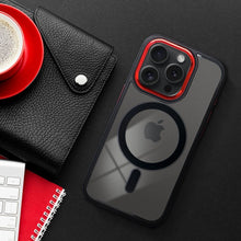 Заредете изображение във визуализатора на галерията – COLOR EDGE MAG COVER case compatible with MagSafe for IPHONE 14 Pro black red
