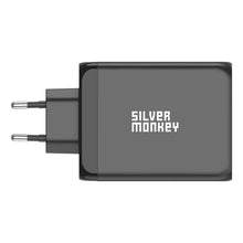 Заредете изображение във визуализатора на галерията – Silver Monkey SMA153 200W GaN Charger 3xUSB-C PD USB-A QC 3.0 - Black

