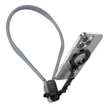 Заредете изображение във визуализатора на галерията – Neck magnetic phone holder Hoco K31 black gray
