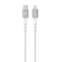 Заредете изображение във визуализатора на галерията – Blavec Cable Raptor braided - Type C to Lightning - PD 20W 2,4A 0,5 metres (CRA-CL24WS05) white-silver
