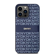 Заредете изображение във визуализатора на галерията – Original Case DKNY hardcase Leather Mono Stripe &amp; Metal Logo DKHCP15XPRTHSLBfor Iphone 15 Pro Max blue
