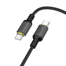 Заредете изображение във визуализатора на галерията – Cable USB C to USB C Hoco 3A 60W 1 m X128 Benefit black
