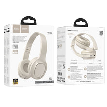 Заредете изображение във визуализатора на галерията – HOCO wireless headphones bluetooth W46 milky white

