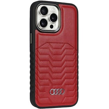 Заредете изображение във визуализатора на галерията – Audi Synthetic Leather case with MagSafe for iPhone 14 Pro - red
