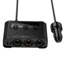 Заредете изображение във визуализатора на галерията – Car charger Hoco 2xUSB A + 2xUSB C+3x cigarette lighter ports PD QC3.0 240W Z64 black
