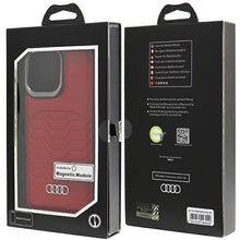 Заредете изображение във визуализатора на галерията – Audi Synthetic Leather case with MagSafe for iPhone 14 Pro Max - red

