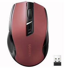 Заредете изображение във визуализатора на галерията – Ugreen MU006 wireless optical mouse USB 2.4GHz / Bluetooth 5.0 4000 DPI - red
