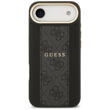 Заредете изображение във визуализатора на галерията – GUESS case for IPHONE 17 Air compatible with MagSafe GUHMP17MPG4SEMCK (PU W/ 4G Stripe) black
