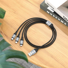 Заредете изображение във визуализатора на галерията – HOCO cable 3in1 USB A to Lightning / Micro USB / Type C 2,4A X102 1 m black
