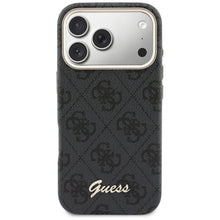 Заредете изображение във визуализатора на галерията – GUESS case for IPHONE 17 Pro compatible with MagSafe GUHMP17L5P4FWMSK (PU FW 4G Script) black
