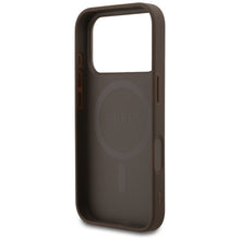 Заредете изображение във визуализатора на галерията – GUESS case for IPHONE 17 Pro compatible with MagSafe GUHMP17LG4GFRW (PU 4G Ring Classic Logo) brown
