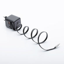 Заредете изображение във визуализатора на галерията – FORCELL F-ENERGY GaN III VT-R7 travel charger with retractable cable Type C and 1x Type C, 1x USB A charging ports PD QC4.0 3A 70W gray
