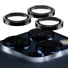 Заредете изображение във визуализатора на галерията – PanzerGlass Hoops Camera Protection for iPhone 15 Pro / 15 Pro Max - with Black Frame
