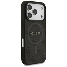 Заредете изображение във визуализатора на галерията – GUESS case for IPHONE 17 Pro compatible with MagSafe GUHMP17LG4GFRK (PU 4G Ring Classic Logo) black
