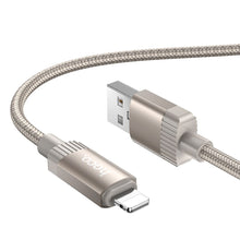 Заредете изображение във визуализатора на галерията – Cable USB A to Lightning Hoco 2,4A 1 m X117 gold
